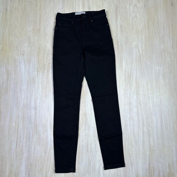 Everlane Black The High Rise Skinny Denim Dark Wash Mid Rise Jeans 23 Ankle - Picture 1 of 15